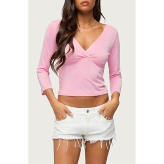Edikted Mar Crop Top in Pink at Nordstrom, Size X-Small