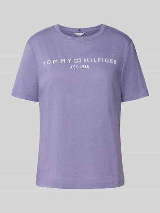 Tommy Hilfiger Regular Fit T-Shirt aus reiner Baumwolle in Lavender, Gr&ouml;&szlig;e M