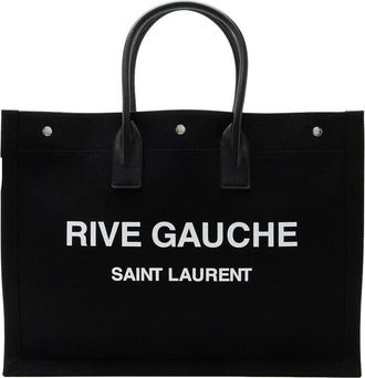 Saint Laurent Black Canvas & Leather Rive Gauche Large Tote (Authentic Pre- Loved)