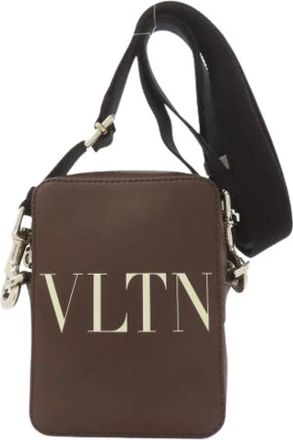 Valentino Pre-owned Cross Body Bags, female, Brown, Size: ONE SIZE Pre-owned Leather Shoulder Bag