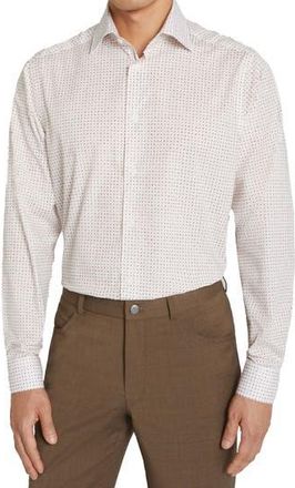 Jack Victor York Contemporary Fit Floral Stretch Cotton Button-Up Shirt in Pink at Nordstrom Rack, Size Xx-Large