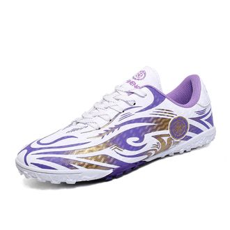 Generic Mens Stylish Lightweight Football Shoes - Breathable Wear-Resistant Soccer Shoes - Low-top Training Football Sneakers (Purple-Short Spike,8.5)