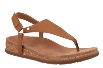 Vionic Womens Kirra Toe Post Walking Sandal In Camel