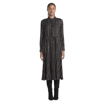 Momoni Longuette with gold stripes - female - Momoni - Midi Dresses - Black - M - Dresses