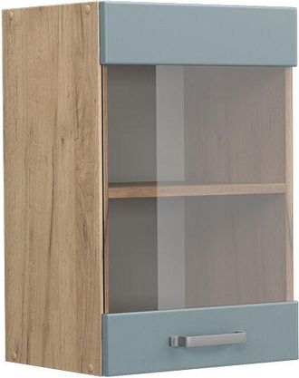 Vicco Armario de cocina con vidrio R-Line, Gris azulado, 40 cm