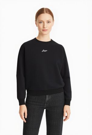 Boss Orange by Hugo Boss Sweatshirt BOSS ORANGE Esweaty Premium Damenmode, Damen, Gr. M (38), schwarz (schwarz 001), Sweatware, Obermaterial: 100% Baumwolle, unifarben, h&uuml;ftla