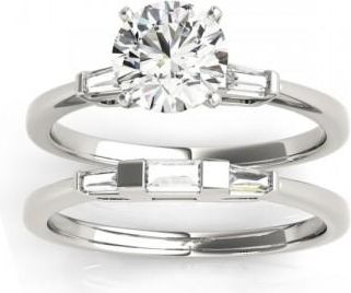 Allurez Tapered Baguette 3-Stone Diamond Bridal Set Platinum (0.30ct)