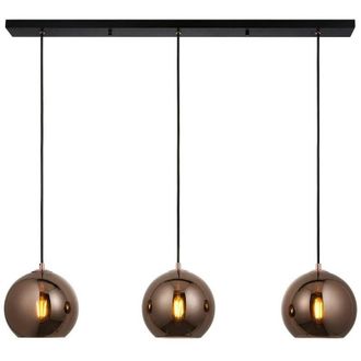Endon Lighting Boli 3 Light Triple Ceiling Pendant Copper Mirrored Glass