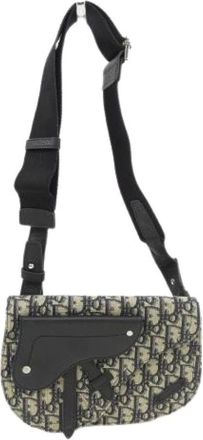 Dior Borsa Messenger Saddle Oblique Jacquard Pre-owned - - Pre-owned - Uomo - Beige - ONE SIZE