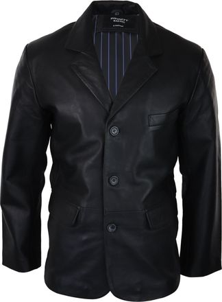 TruClothing Real Leather Smart Casual Blazer