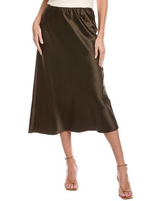 Eileen Fisher Eileen Fisher Petite Bias Silk-Blend Midi Skirt