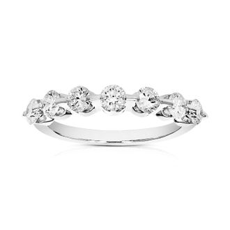 Vir Jewels 3/4 cttw Lab Grown Diamond Wedding Band in 14K White Gold For Women