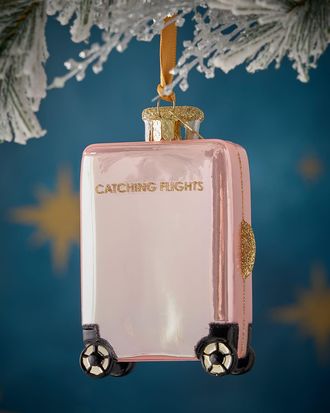 Vondels Opal Pink Catching Flight Suitcase Christmas Ornament