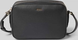 HUGO BOSS Umhängetasche aus genarbtem Rindsleder in Black, Größe 1