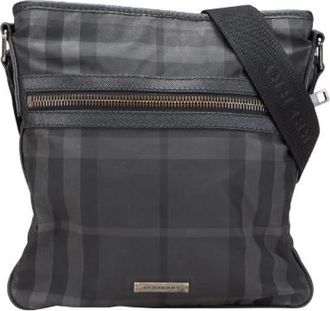 Burberry Pre-owned Cross Body Bags, female, Black, Size: ONE SIZE Pre-owned Leather shoulder-bags