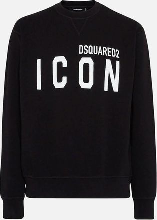 Dsquared2 Mens Dsquared2 Black Crew Neck Sweatshirt Large White Icon Logo - Size: 40