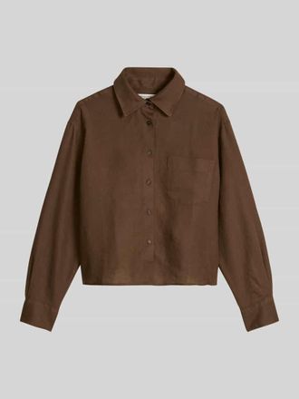 Marc O'Polo Relaxed Fit Hemdbluse aus reinem Leinen in Mittelbraun, Gr&ouml;&szlig;e 36