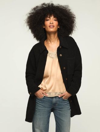 Lucky Brand Womens Oversized Shirt Jacket