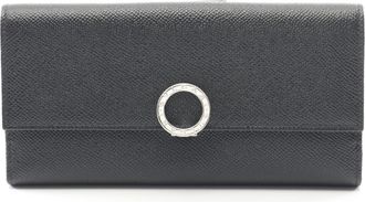 Bulgari Black Leather Long Wallet (Bi-Fold) (Pre-Owned)
