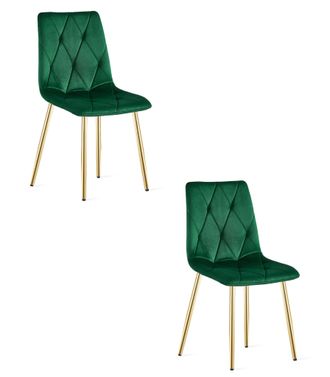 OEM Silla Libra - Terciopelo Verde Oscuro / Patas Doradas X 2