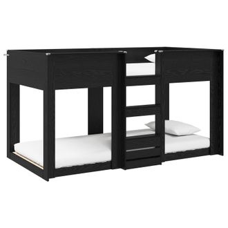 vidaXL Cama Litera Para Ni&ntilde;os Roble Negro 100 X 200 Cm Vidaxl