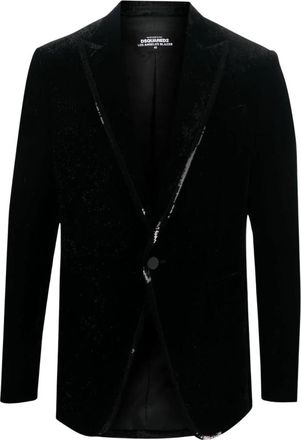 Dsquared2 Fluwelen Smokingjas - Heren - Blazers - Zwart - M - Leer - Jassen