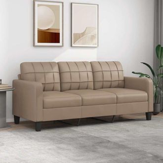 vidaXL Vidaxl - Divano a 3 Posti Cappuccino 180 cm in Similpelle