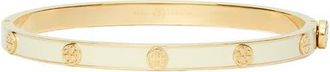 Tory Burch Miller Stud Enamel Hinge Bracelet in Tory Gold /New Ivory at Nordstrom, Size Medium