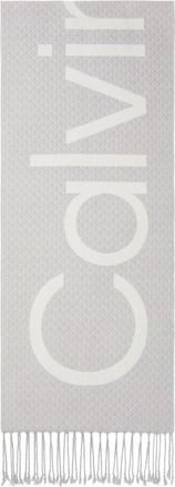 Calvin Klein Schal CALVIN KLEIN, Damen, formal gray aop, Web, Wollmischung, unifarben, Modet&uuml;cher Schal, Regular fit