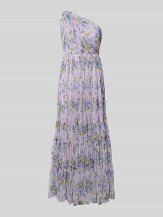 Lace & Beads Regular Fit Abendkleid mit R&uuml;schenbesatz in Flieder, Gr&ouml;&szlig;e XXL