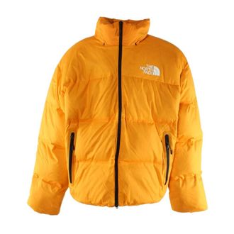 The North Face Winter Jackets, male, Yellow, Size: 2XL Yellow Nylon Jacket Nuptse Style