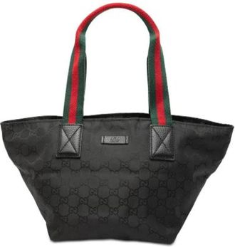 Gucci Pre-owned Nylon Tote Bag - Dames - Vintage Shopper - Zwart - ONE Size - Nylon - Vintage