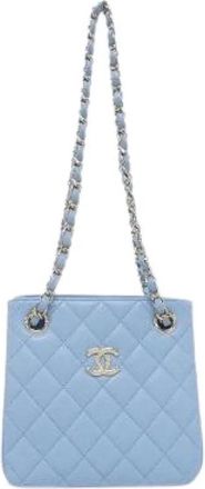 Chanel Pre-owned Caviar Skin Shoulder Bag - Dames - Vintage Schoudertas - Blauw - ONE Size - Leer - Vintage