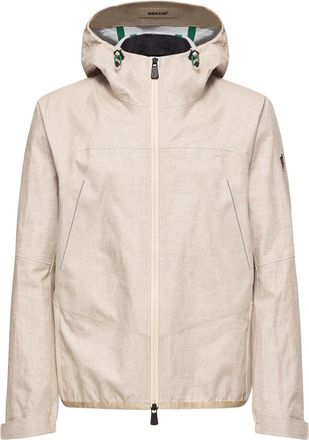 Moncler Moncler Blagnac Linen Hooded Jacket, Men, Beige, Size: 2