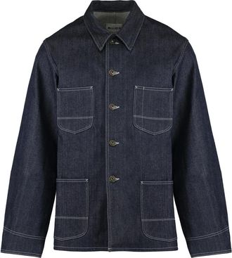 Moorer Denim overshirt met vier voorzakken - Heren - Spijkerjassen - Blauw - S - Denim - Jassen