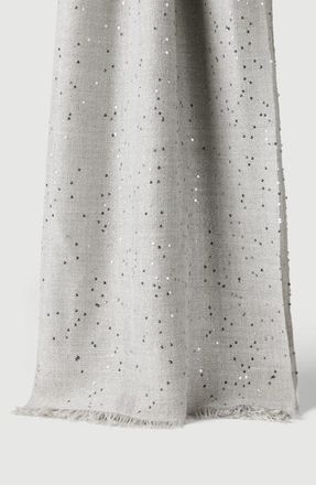 Brunello Cucinelli Cashmere and silk Diamond yarn scarf in Light Grey at Nordstrom