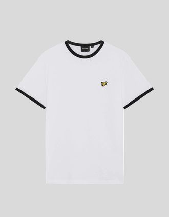 Lyle & Scott Lyle And Scott Mens Ringer Cotton Crew Neck T-Shirt - White - Size: 48/Regular