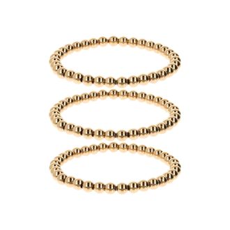 Autentica Set Of Polished Bead Stretch Bracelets