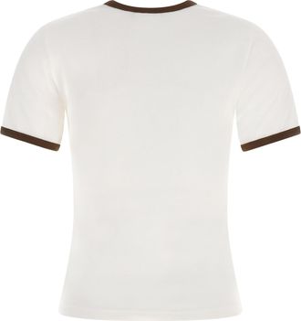 Courr&egrave;ges Contrast Trim T-Shirt - White