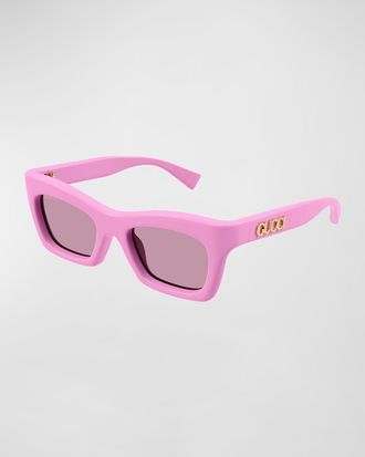 Gucci Logo Acetate Cat-Eye Sunglasses
