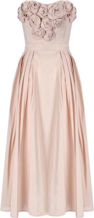 Elisabetta Franchi ABITO MIDI CON ROSE ROSA BABY ELISABETTA FRANCHI