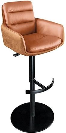 Global Interiors 360&deg; drehbarer Design Barstuhl Big Lewis - Echtleder Cognac