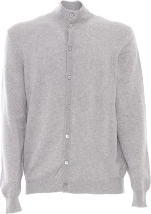 Fedeli Cashmere Knitwear, male, Gray, Size: XL Cashmere Cardigan