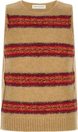 Dries Van Noten Truien & Vesten, Dames, Beige, L, Wol, Manado Vest