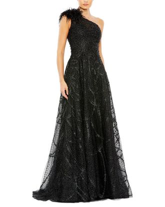 Mac Duggal Embellished One Shoulder A Line Gown
