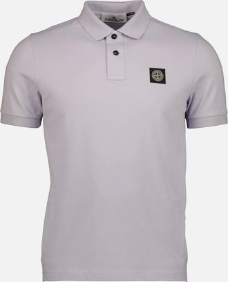 Stone Island Mens Patch Logo Polo Shirt - Grey - Size: 44
