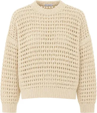 Brunello Cucinelli Sequin-embellished Open-knit Sweater