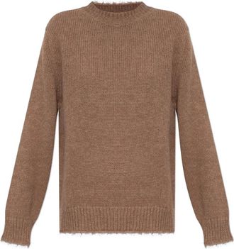Jil Sander Wollen trui - Dames - Ronde hals truien - Bruin - M - Wol - Truien & Vesten