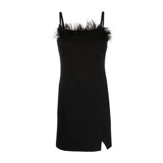 Twinset Elegante Zwarte Mini Jurk - Dames - Korte kleedjes - Zwart - S - Nylon - Kleedjes