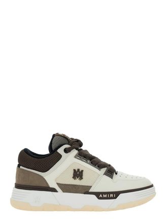 Amiri Brown Low Top Sneakers With Logo Detail On The Side And Mesh Panels In Suede Man